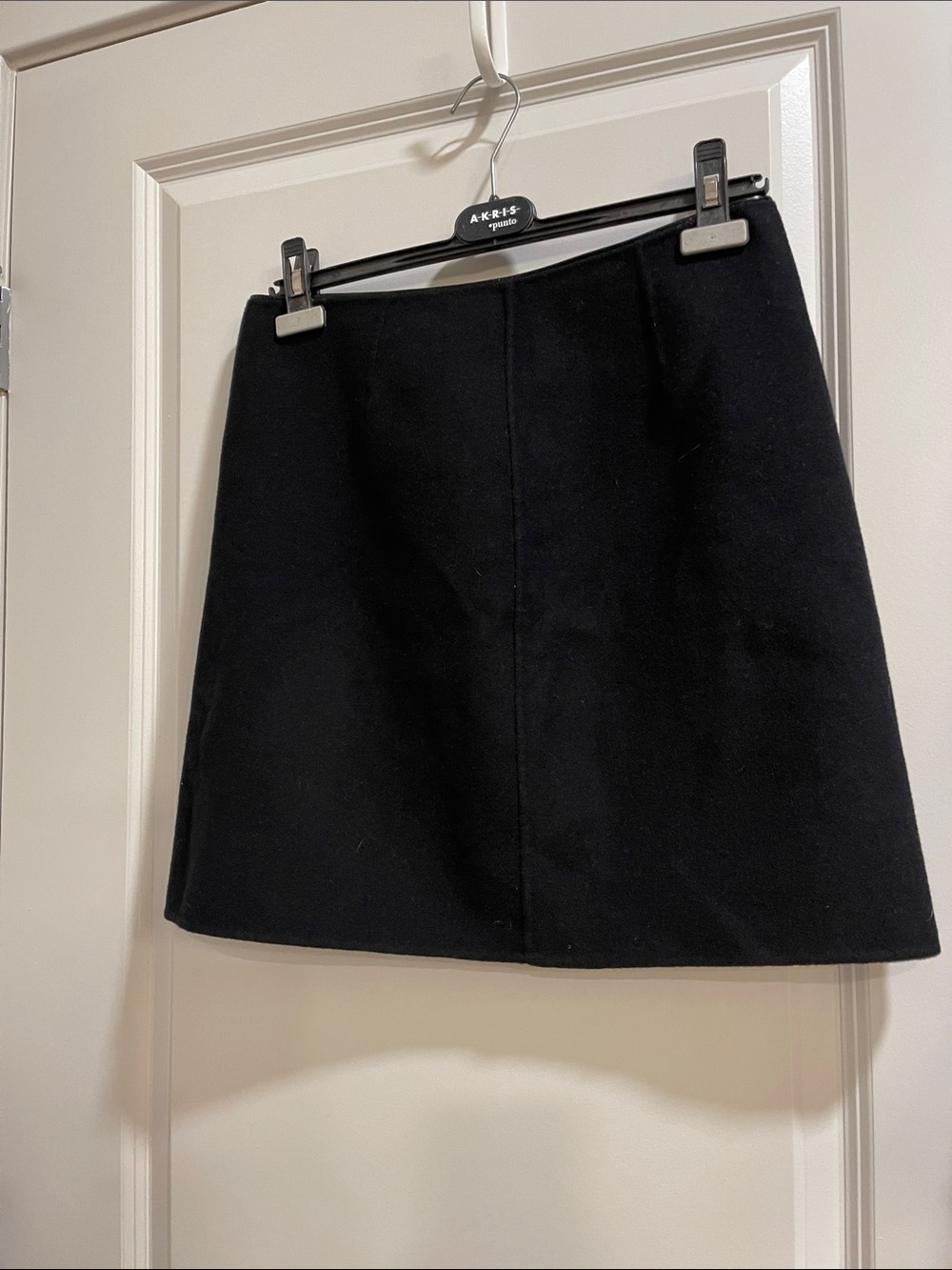 Elie Tahari Reversible leather trimmed waist A-Line Mini Skirt